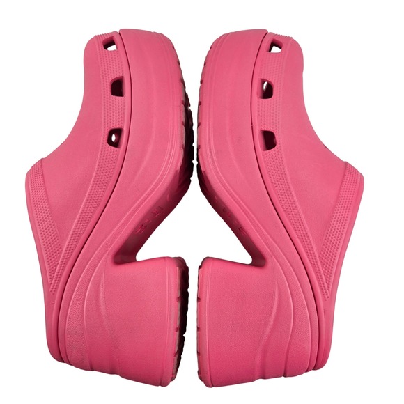 Crocs Classic Siren Platform Clogs Hyper Pink Womens 12 Mens 10 High Heel Mule - Picture 10 of 12
